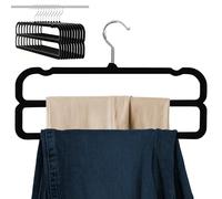 HGYZE Perchas para Pantalones Doble Capa, 10 Perchas de Terciopelo Negro