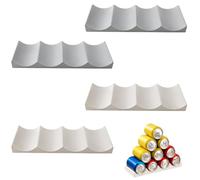 HH-uytnglo Juego de 4 botelleros para refrigerador, apilables, con Capacidad para 4 Botellas, Antideslizantes, Ideales para Cocina, despensa y armarios. Color Gris