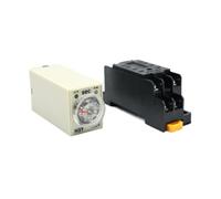 HHB18I Temporizador de retardo H3Y-2 AC110V 220V 380V DC12V 24V con Enchufe Base botón Giratorio de retardo de Encendido DPDT 0-60Min Temporizador relé de Tiempo(DC 12V,0-10 Seconds)