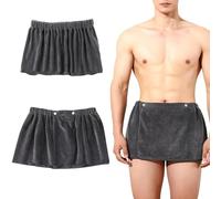 HhBdy Toalla Sauna para Hombre 30 x 140 cm | Toalla de Sauna con Cierre de Gancho y Bucle de Banda Elástica, Gris, Poliéster