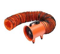 HHEMSTD Ventilador de construcción, 320 W, 2800/3300 rpm, con tubo de canal de 10 m, diámetro de 250 mm, 43 m³/min, 1517 CFM, IP44, para sótano, fábrica, taller