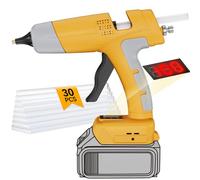 HHieratic Juego de pistola de pegamento caliente inalámbrica y varillas para batería DeWalt de 20 V (solo herramienta), pistola de pegamento caliente resistente con pantalla de temperatura y control