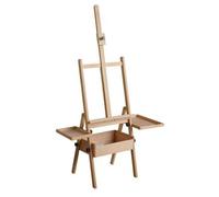 HHRJNUST Caballete de Arte Ajustable Caballete Atril Soporte Trípode con Marco Ajustable de 115 Cm y Altura de Pintura 91 Cm en, Caballete De Madera Con Bandeja, Color Madera Original