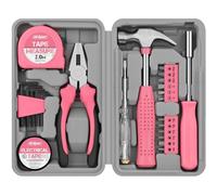 Hi-Spec Caja de Herramientas 24 Piezas de Rosa. Juego Herramientas Esenciales para Bricolaje, Reparacion, Mantemiento, y Manualidades en el Hogar y Oficina. Con Maletin de Transporte