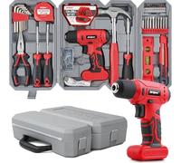 Hi-Spec Juego de Herramientas 57 Piezas con Taladro Atornillador Inalámbrico 8V USB, Brocas, Alicates, Martillo y Maletín Compacto para Bricolaje y Reparaciones en Casa, Oficina y Hogar