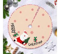 Hianjoo Falda de árbol de Navidad, 90cm / 36 Inch Tela navideña para Base de árbol Cubre Pie Alfombra para Navidad Fiesta de año Nuevo Vacaciones en Casa Decoración, (Caqui Santa Claus, 90cm)
