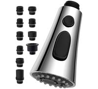 Hibbent Cabezal Recambio Grifo Cocina, 9 Adaptador Grifo Lavabo Compatible con la Mayoría de los Grifos, Grifo de Cocina Extraible de 3 Funciones, Universal G1/2, Cromado
