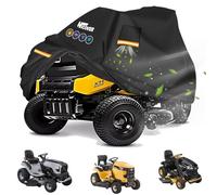 Hicover Funda para cortacésped de equitación, 600D, resistente al agua y al viento, con rejillas de ventilación, ajuste con tiras reflectantes, compatible con John Deere, EGO, Toro, Craftsman