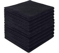 HIDMD Paño de limpieza de microfibra, paños de cocina reutilizables, paquete de 10 unidades, color negro, 30 cm x 30 cm