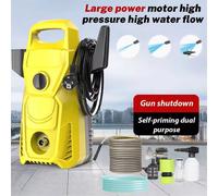 Hidrolavadora de Alta Presión de 1500W, Pistola de Agua para Jardín, Lavadora Manual de 135 Bares con Manguera de 10m, para Auto, Hogar y Jardín naranja