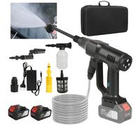 Hidrolavadora de Alta Presión de 3500W, Pistola de Agua 6 en 1, Máquina de Limpieza a Presión para Jardín y Lavado de Autos, Compatible con Batería Makita de 21V verde