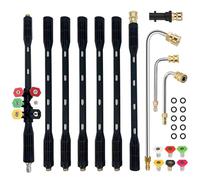 Hidrolavadora Extensión para Kärcher, Kit de 10 Tubos de Extensión Accesorio para Hidrolavadora de 4000 psi con 5 Boquillas de Alta Presión de Conexión Rápida de 1/4