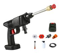 Hidrolimpiadora a bateria, lavadora a presión inalámbrica, pistola de lavabo una batería y cargador 21V 6000mAh, batería recargable, lavadora a presión eléctrica para lavar coches, bicicletas, etc.
