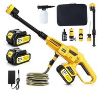 Hidrolimpiadora Bateria Portatil 45 Bar con 8000 Mah Batería, Boquillas Pulverizadoras 6 En 1 para Limpieza De Jardines y Lavado De Autos Limpiador De Alta Presión Regulable En 3 Niveles