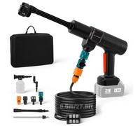 Hidrolimpiadora de Alta Presión Compatible con Makita 18 V, 83 Bar hidrolimpiadora portátil con Boquilla Ajustable 6 en 1, Manguera de 8.5M para Limpieza de Coches/Jardines