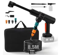 Hidrolimpiadora de Alta Presión Compatible con Makita 18 V, 83 Bar hidrolimpiadora portátil con Boquilla Ajustable 6 en 1, Manguera de 8.5M para Limpieza de Coches/Jardines
