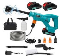 Hidrolimpiadora Inalámbrica con 2.0Ah Baterías 30Bar Lavadora a Presión | Compatible con Makita 18 V, Pressure Washer con Batería Recargable Boquillas 6 en 1 para Coche Cerca Piso Limpieza Riego