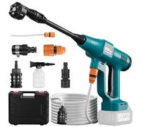 Hidrolimpiadora para Makita 18V Batería con Boquilla 6 en 1, 2 Baterías, Manguera Trenzada de 6,5 m, Hidrolimpiadora Portátil de Alta Presión Conexión de Grifo para Coche, Jardín, Terraza