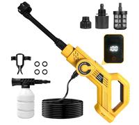 Hidrolimpiadora Portatil Inalámbrica Compatible con Dewalt 20V batería | Pistola de Alta Presión, Boquilla 6 en 1, Limpiadora Multiusos para Coche, Terraza, Jardín, Limpieza y Riego