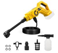 Hidrolimpiadora portátil inalámbrica Compatible con Dewalt 20V baterías, hidrolimpiadoras 80 Bar, portátil de Mano con Boquilla 6 en 1 para Limpieza Exterior jardín Coche (sin batería)