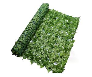 Hidyliu 1 rollo de valla de hiedra artificial, protección UV, decoración de pared, valla de privacidad sintética, visualización de hojas falsas, para interiores y exteriores,