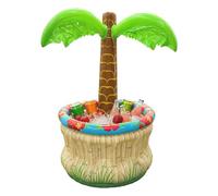 Hielera de playa inflable - Cubo de hielo en forma de palmera para lua-u | Contenedor de bebidas de piscina de 27 pulgadas para cumpleaños, barbacoa de verano al aire libre para mujeres y