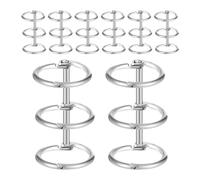 Hierro Anillas Metálicas de 3 Anillos, 20 MM, 8 Piezas | Acabado Plata Pulido, Uso en Carpetas y Tareas, para Aula y Escritorio, Aspecto Profesional