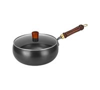 Hierro fundido - Olla duradera sin recubrimiento con mango ergonómico y cubierta de , distribución uniforme del calor. Utensilios de cocina | Cocina de camping para interior y exterior para