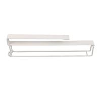 Hierro Portarrollos Blanco Autoadhesivo de Papel Higiénico | Montaje sin Taladro, Diseño de Clip Resistente, Instalación bajo Mueble, para Cocina y Baño