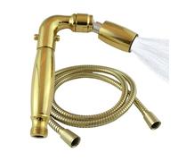 High Sierra® - Alcachofa de ducha de mano de metal sólido sin plomo, válvula de goteo, manguera flexible de acero inoxidable de 72 pulgadas con tubo interior de silicona resistente a biopelículas
