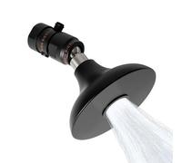 High Sierra® HALF DOME® - Cabezal de ducha de alta presión con válvula de goteo de metal sólido sin plomo de 2.0 GPM, boquilla patentada que nunca se obstruye, acabado negro mate