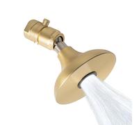 High Sierra® HALF DOME® - Cabezal de ducha de alta presión con válvula de goteo de metal sólido sin plomo de 2.0 GPM, boquilla patentada que nunca se obstruye, acabado dorado cepillado