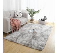 Highdi Alfombra Salón Pelo Largo Color Sólido Grande Alfombras de Pelo Largo Shaggy Suave Lavable y Antideslizante para Dormitorio Habitacion (Gris Claro,80x200cm)