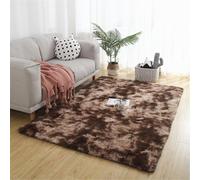 Highdi Alfombra Salón Pelo Largo Color Sólido Grande Alfombras de Pelo Largo Shaggy Suave Lavable y Antideslizante para Dormitorio Habitacion (Marrón,80x200cm)