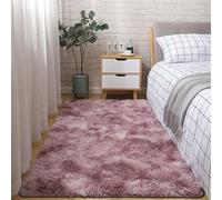 Highdi Alfombra Salón Pelo Largo Grande Teñido Anudado Alfombras de Pelo Largo Alfombra de Salón Lavable y Antideslizante Suave Alfombra Dormitorio Modernas Alfombra Shaggy (80x160cm,Morado)
