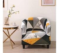 Highdi Funda de Sillón Chesterfield, Cubre Sofá de 1 Plaza Elásticas Lavable Universal Antideslizantes, Fundas Protector de Butaca Elegante para Dormitorio,Contador,Recepción (Mármol geométrico)