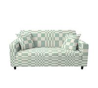 Highdi Funda de Sofá Elástica, Verde Fundas para Sofá de 1/2/3/4 Plazas, Universal Funda Cubre Sofas Ajustables Protector Cubierta de Muebles (Tartán,3 Plazas)