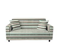 Highdi Funda de Sofá Elástica, Verde Fundas para Sofá de 1/2/3/4 Plazas, Universal Funda Cubre Sofas Ajustables Protector Cubierta de Muebles (Raya,4 Plazas)