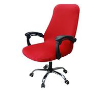 Highdi Funda para Silla Giratoria, Color Sólido Funda Universal para Silla de Ordenador Fundas para Sillas Oficina/Gaming Cubierta de Sillas Elastica Funda Protectora de Sillas (Rojo,M)