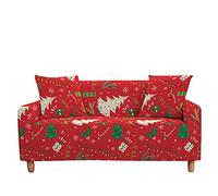 Highdi Navidad Funda de Sofá Elástica, Fundas para Sofá de 1/2/3/4 Plazas, Universal Funda Cubre Sofas Ajustables Protector Cubierta de Muebles (árbol de Navidad,4 Plazas)