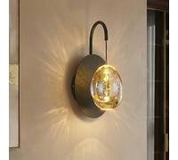 HighLight Aplique de pared Golden Egg, negro/ámbar, altura 28 cm, metal/vidrio EC:EPREL:1595004