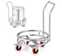 HiJiuAn Soporte para Ollas De Acero Inoxidable Resistente, 5 Ruedas Giratorias De 360°, Capacidad De Carga De 880 LB, Soporte Móvil para Bombonas De Gas, con Asa, Placa Base Reforzada 67cm