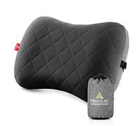 HIKENTURE Almohada Hinchable para Camping, Viaje, con Funda de Almohada extraíble, ergonómica, cómoda Almohada Cervical para Viaje/Exterior, Cuello Inflable Travel Pillow Negro