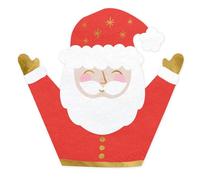 HIKIhooray Servilletas con forma de Papá Noel - aproximadamente 16 × 15 cm plegadas, 1 paquete = 20 unidades - Servilletas de fiesta para niños y familia