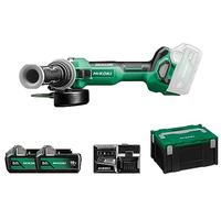 HiKOKI - Amoladora angular 18V AKU 115 mm, 2x batería 5,0 Ah Li-Ion, cargador G1813DAWQZ