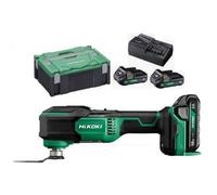 HiKOKI - Amoladora múltiple oscilante AKU 18V, 2x batería 2,0 Ah Li-Ion, cargador CV18DAWRZ