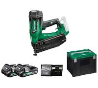 HIKOKI Batería clavadora (20°), NT1865DA (18 V (2,0 Ah) Li-ion, longitud del bolígrafo: 32-65 mm, tipo de bolígrafo: bolígrafo SK (16 Ga), velocidad de transmisión: 3 unidades por segundo. Contenido
