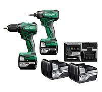 HiKOKI Brushless 18V Combo-Kit KC18DD (Bohrschrauber, Schlagschrauber, Transportkoffer, inkl. 2x 5.0 Ah Akku und Ladegerät)