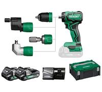 HiKOKI Taladro atornillador a batería DS18DDQWRZ 18V, 2 baterías 2,0 Ah Li-Ion, cargador