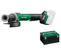 HiKOKI G1813DVF Amoladora Angular a Batería 18V, 125mm, Motor Brushless | Velocidad ajustable 3200-8000 rpm, modo AT, kick-backstop, en maletín de transporte, sin batería ni cargador